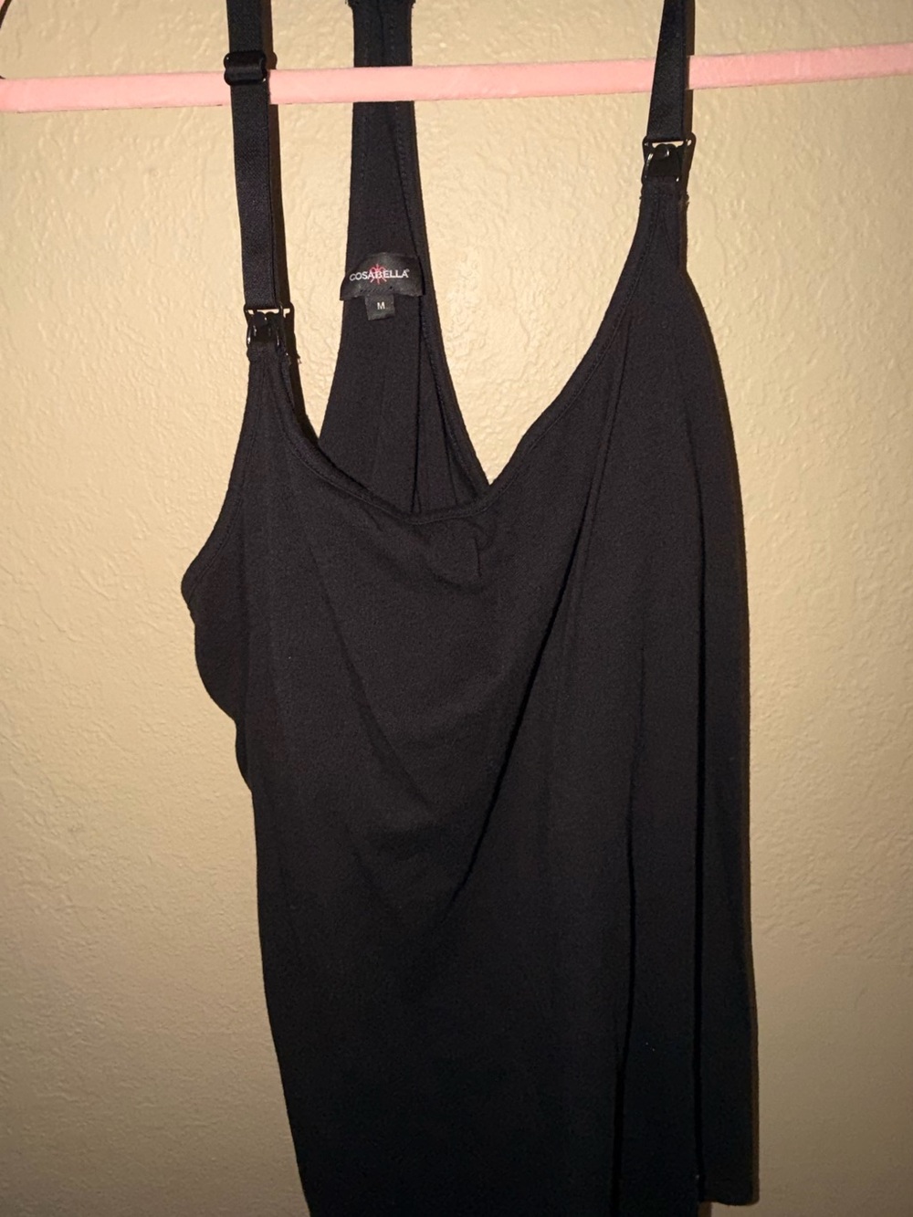 Cosabella Black Draped Camisole with Adjustable Straps & PJ bottoms